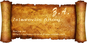 Zelmanovics Ajtony névjegykártya
